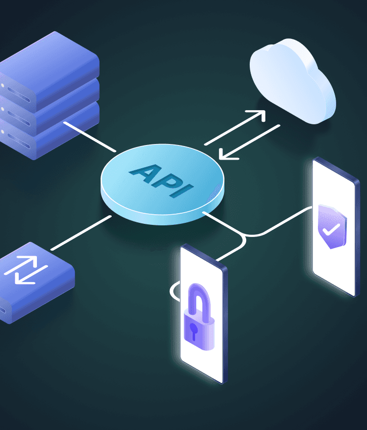 Mobile backend development diagram with servers, APIs, and cloud integration powering mobile apps, representing secure and scalable backend services for mobile applications.