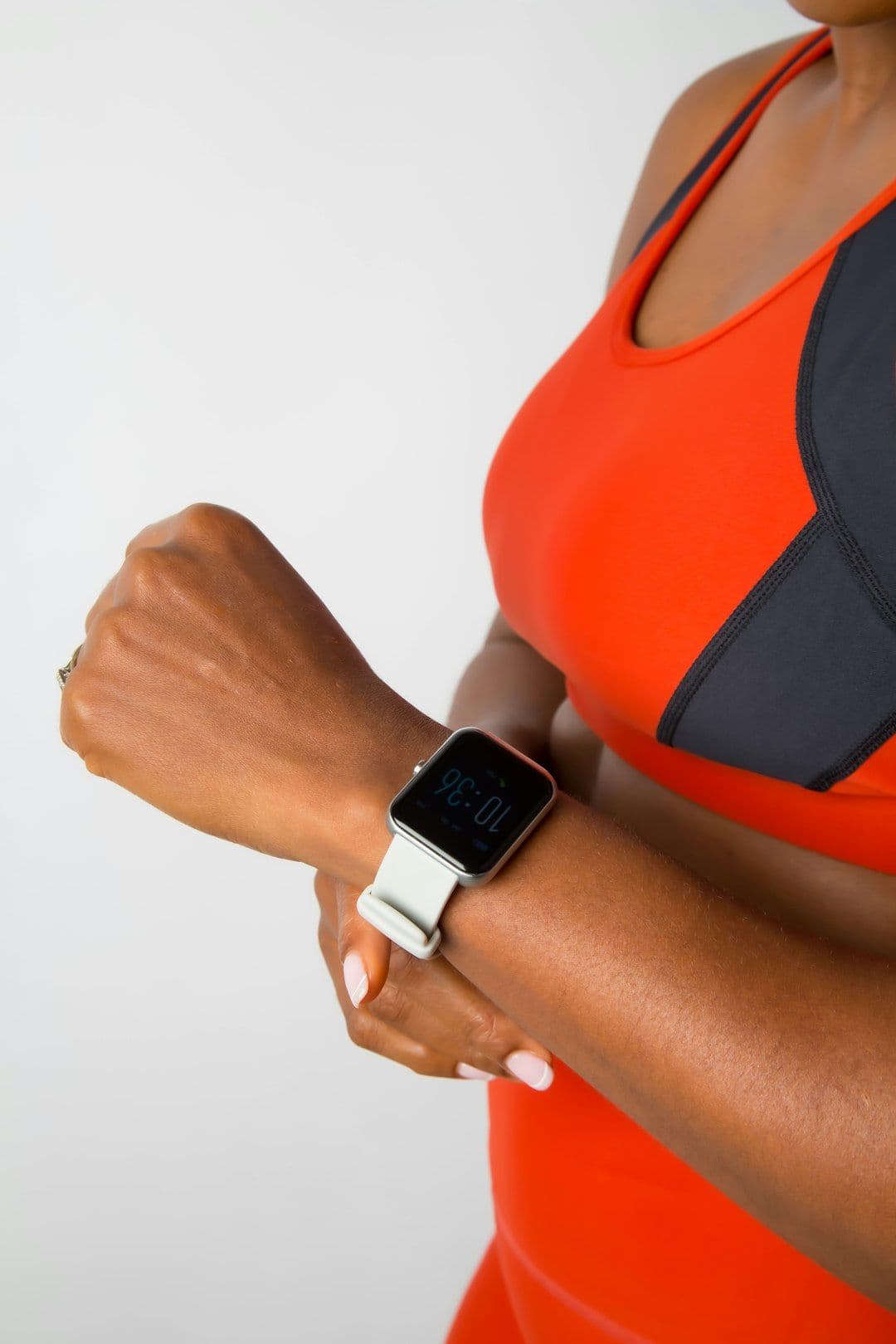Close-up of a fitness brand's wearable device platform in development