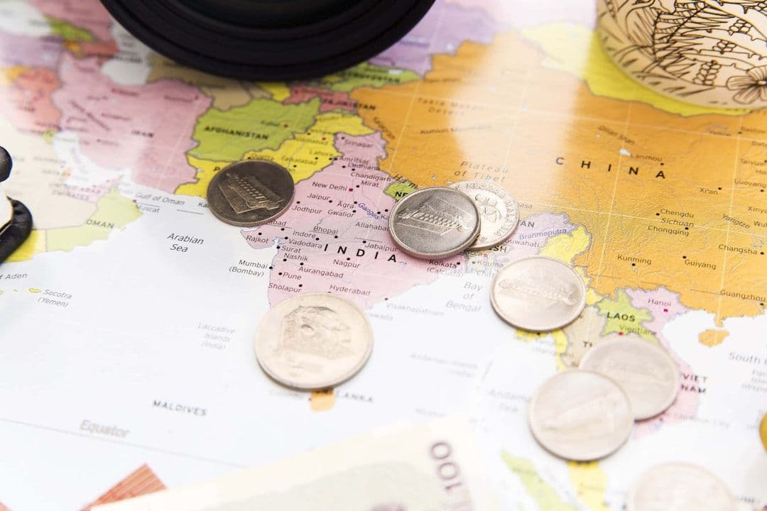 Visual representation of marketplace development services expanding globally with currency diversity