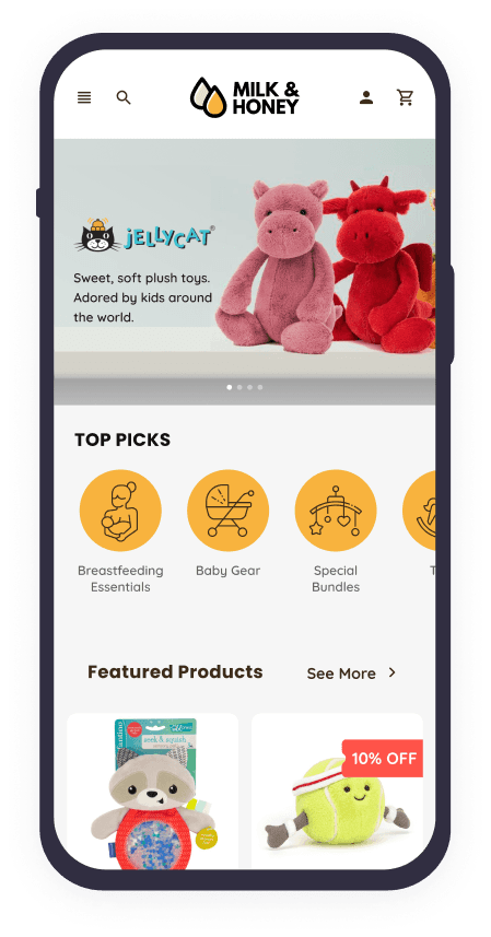 Milk & Honey app phone screenshot image asset