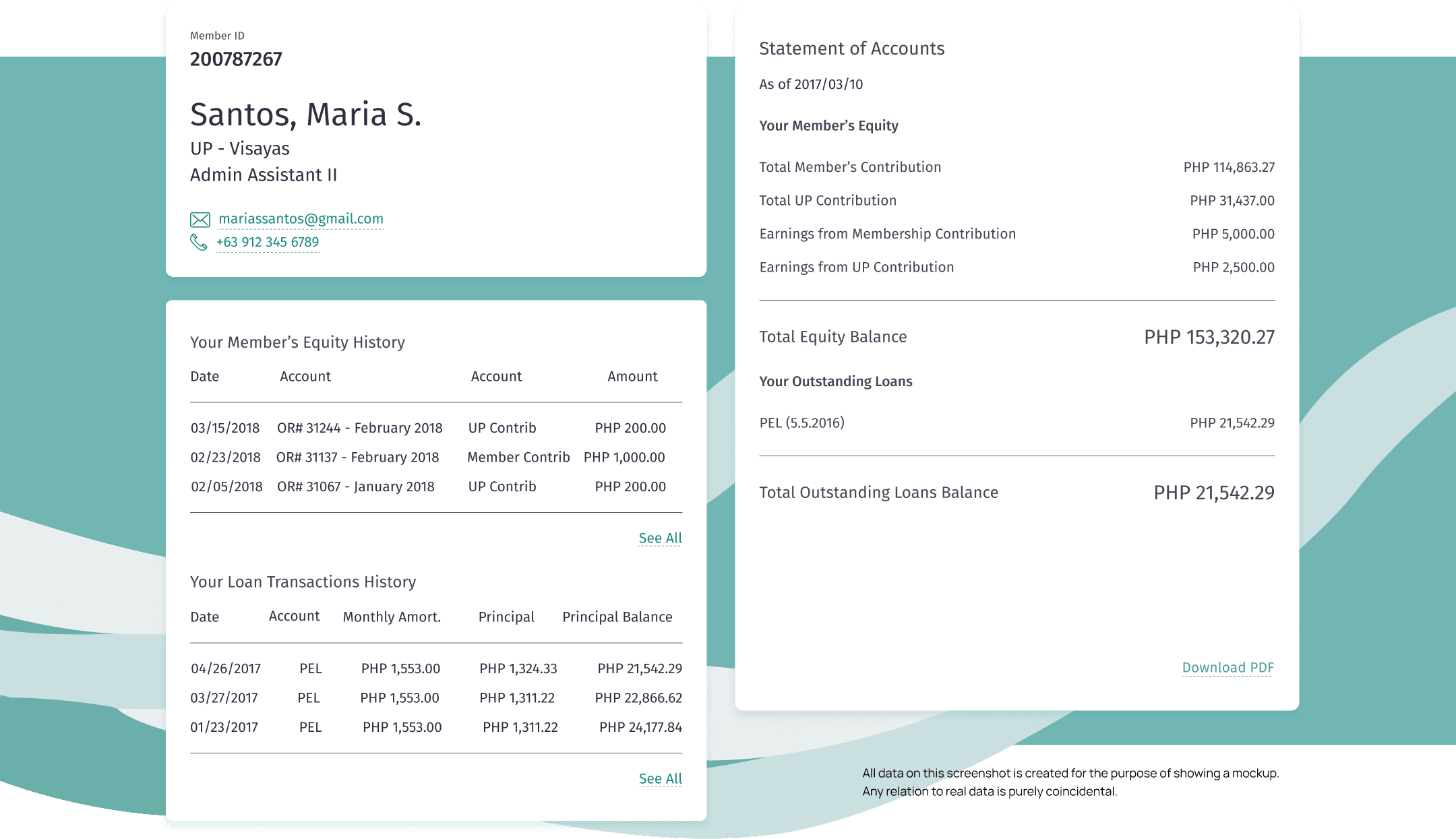 UPPFI User Dashboard