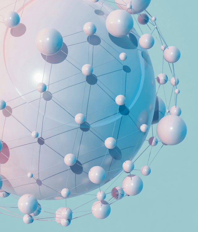 Knowledge graph visualization with interconnected data nodes and relationships, symbolizing custom LLM development, GraphRAG pipelines, and enterprise knowledge graph integration.