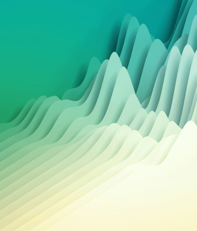 Abstract layered wave chart in green and yellow tones, symbolizing machine learning development, predictive analytics, data modeling, and AI-driven forecasting services.