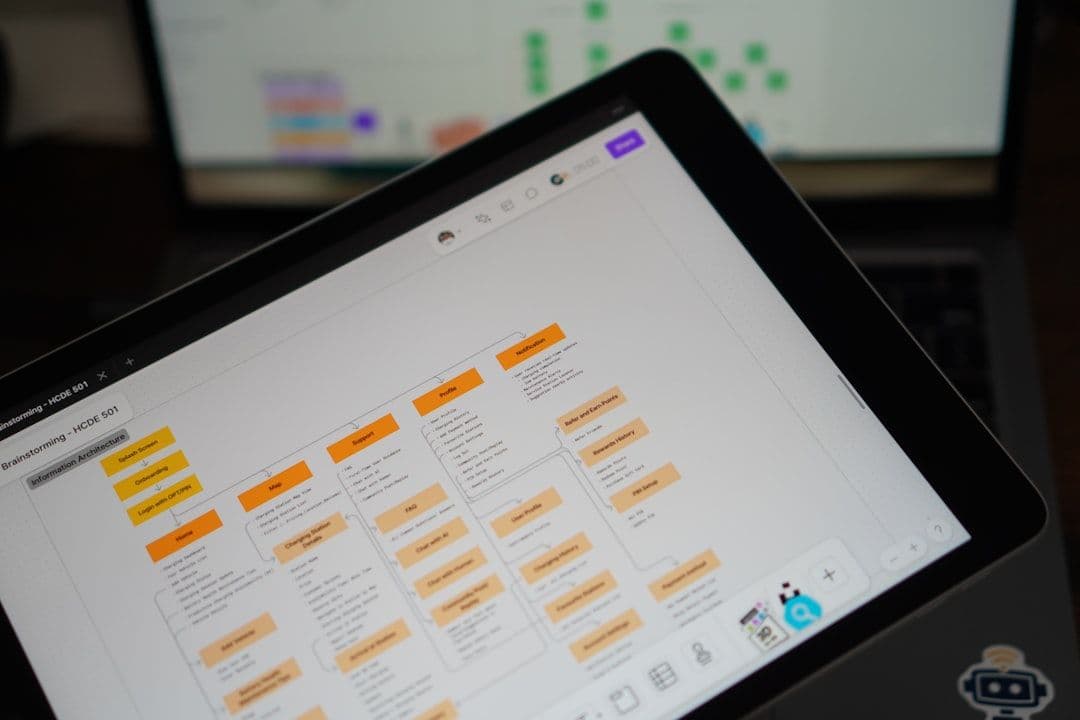 Close-up of custom business software interface for client and project management