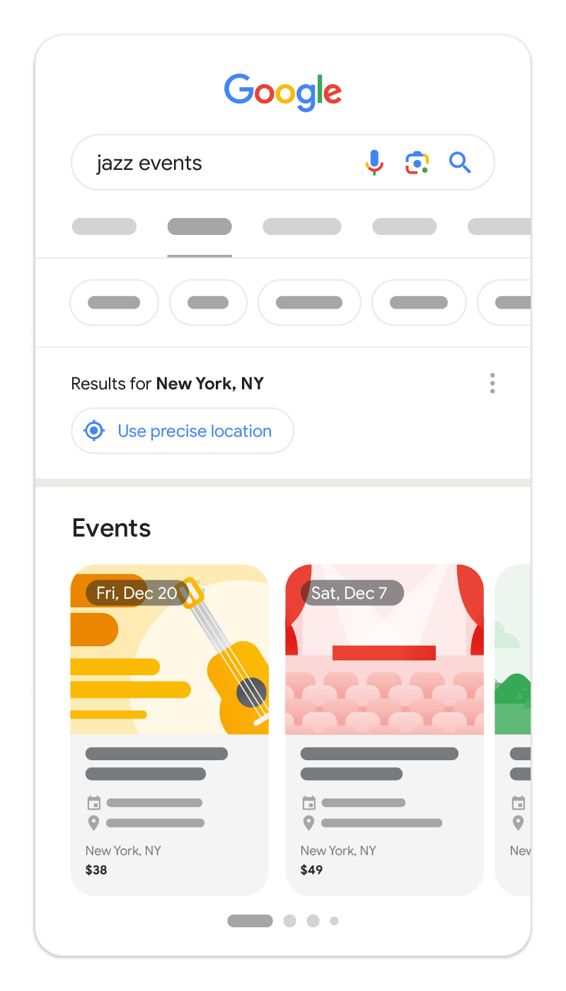 Google search event results