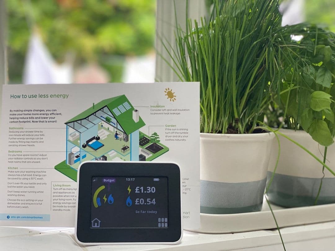 Smart home technology concept with connected devices