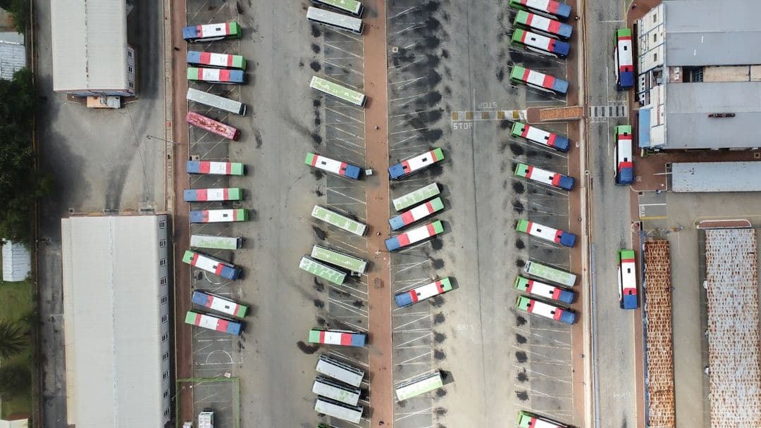 Visual representation of fleet tracking and management system for logistics companies