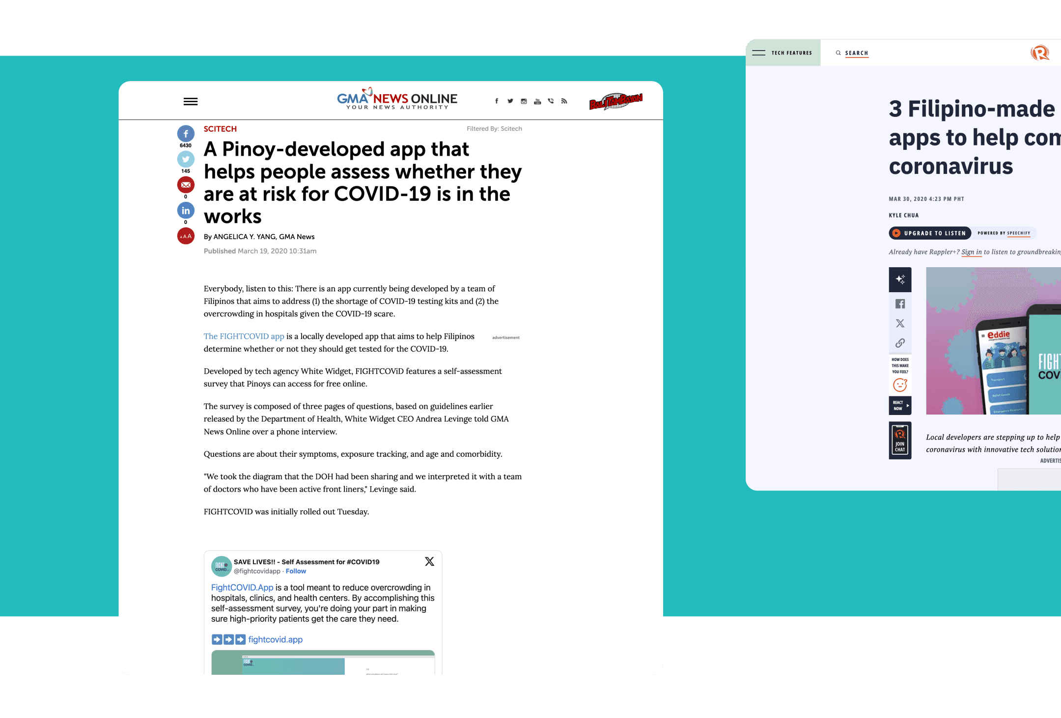News about FIGHTCovid app is in the works that helps people assess whether they are at risk for COVID-19.